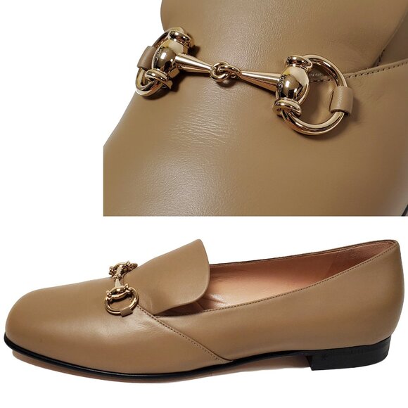 GUCCI SHOES MIRO SOFT HORSEBIT TAN LEATHER LOAFERS FLATS sz 41 11 - Picture 1 of 15